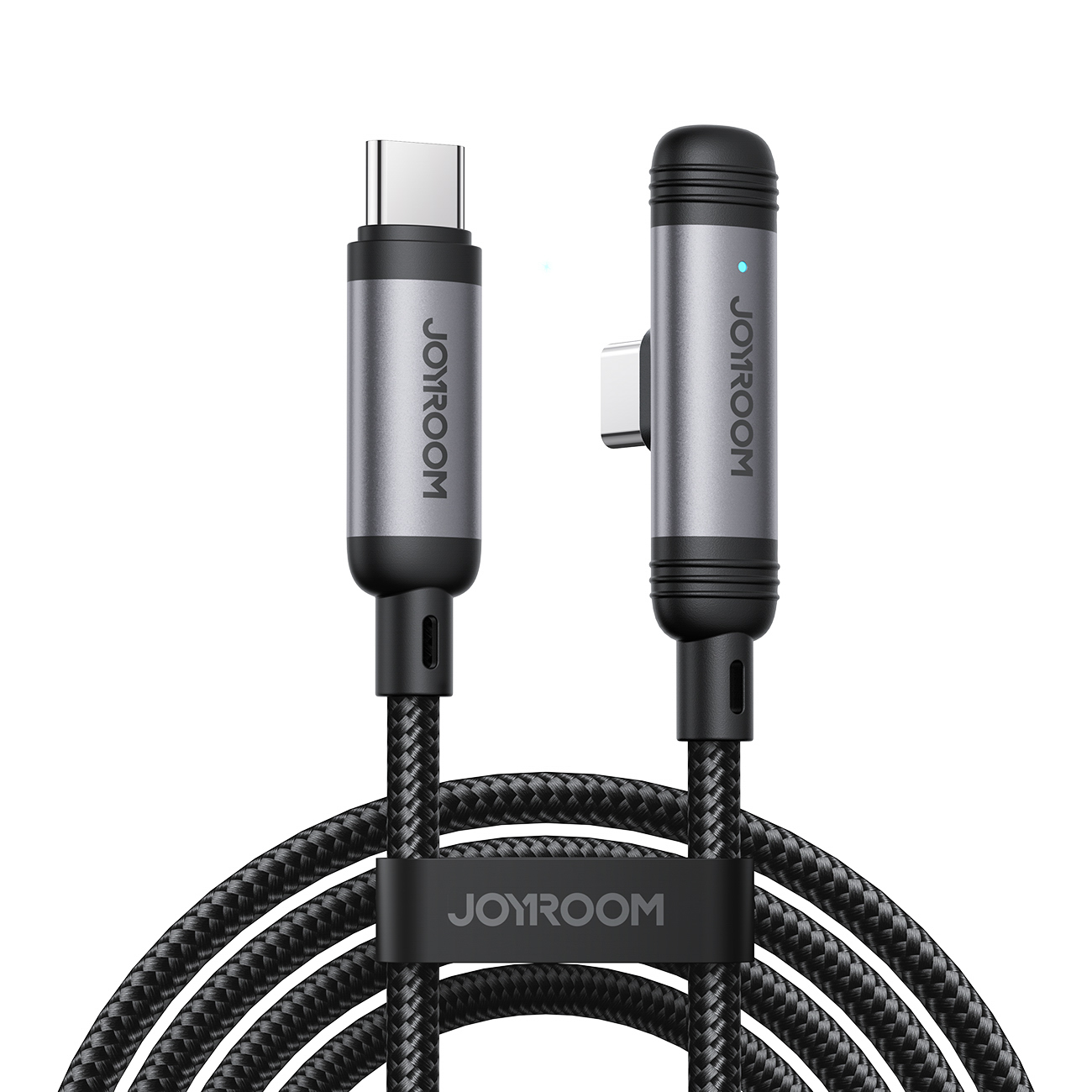 Joyroom S-A56 EnjoyX serijos 90° USB-C - USB-C kabelis 60W 1.2m - juodas