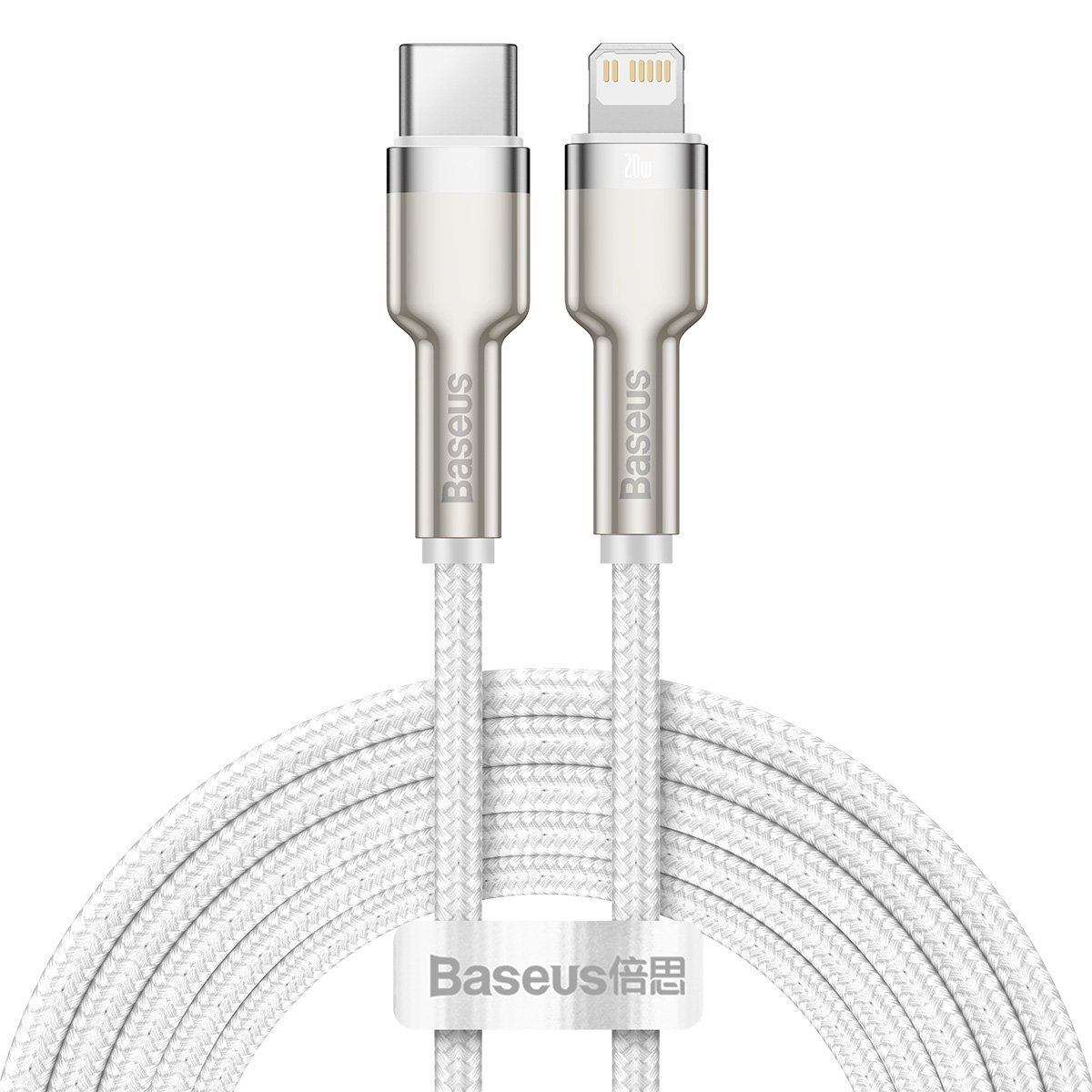 USB-C kabelis Lightning įrenginiams Baseus Cafule, PD, 20W, 2m (baltas)