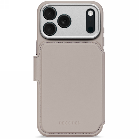 Decoded Leather Detachable Wallet Dėklas with MagSafe iPhone 17 Pro Max - Gray