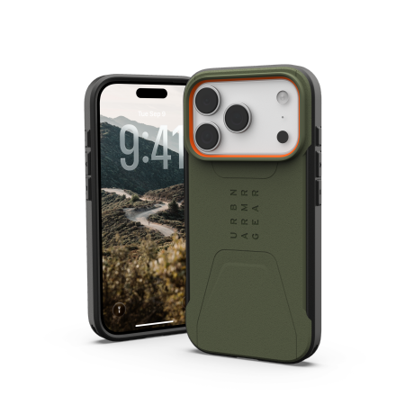 UAG Civilian MagSafe dėklas iPhone 17 Pro - olive and oranžinis