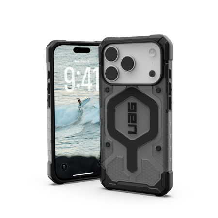 UAG Pathfinder Clear MagSafe Dėklas iPhone 17 Pro - Gray/Juodas