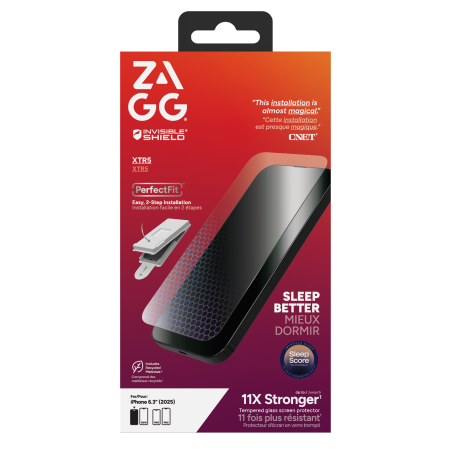 ZAGG Invisibleshield Glass XTR5 screen protector with graphene and mėlynas light filter iPhone 17