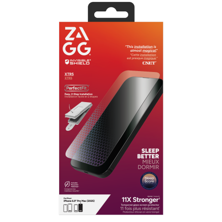 ZAGG Invisibleshield Glass XTR5 Graphene Screen Protector with Mėlynas Light Filter iPhone 17 Pro Max
