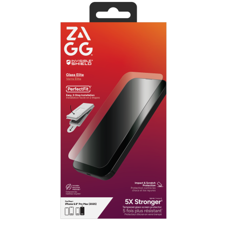 ZAGG Invisibleshield Glass Elite grūdintas stiklas iPhone 17 Pro Max telefonui