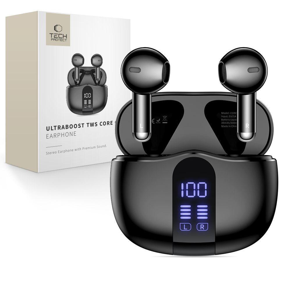 Tech-Protect UltraBoost TWS Core G2 ausinės - juodos
