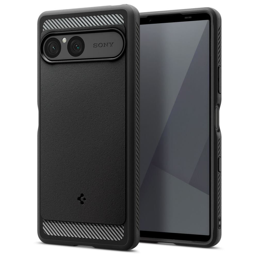 Spigen Rugged Armor dėklas Sony Xperia 10 VII telefonui - matinė juoda