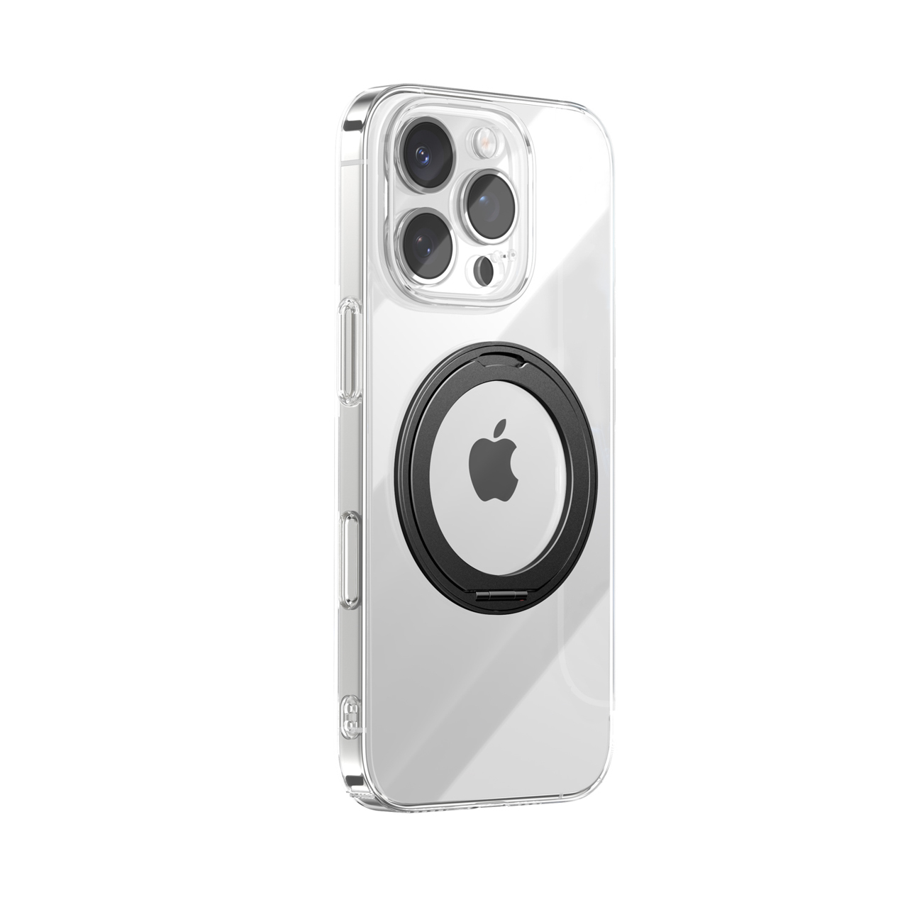 "Joyroom" JR-16JL6 "iPhone 16 Pro Max" itin plonas "MagSafe" suderinamas dėklas su 360° žiediniu stovu - juodas