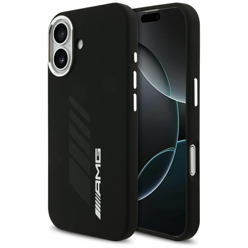 AMG silikoninis Oversize Rhombs MagSafe dėklas iPhone 17 - juodas