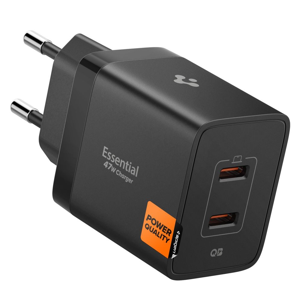 Spigen Essential EE472EU 2-port USC-C 47W wall charger - black
