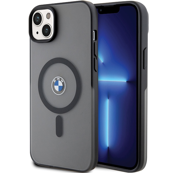 BMW Signature MagSafe deklas, skirtas iPhone 14 Plus/15 Plus - Juodas