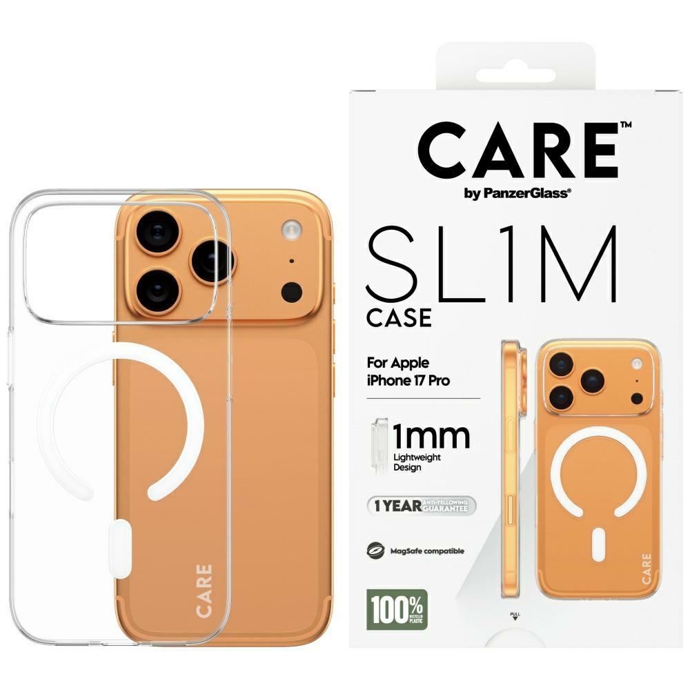 CARE by PanzerGlass SL1M MagSafe deklas iPhone 17 Pro - skaidrus