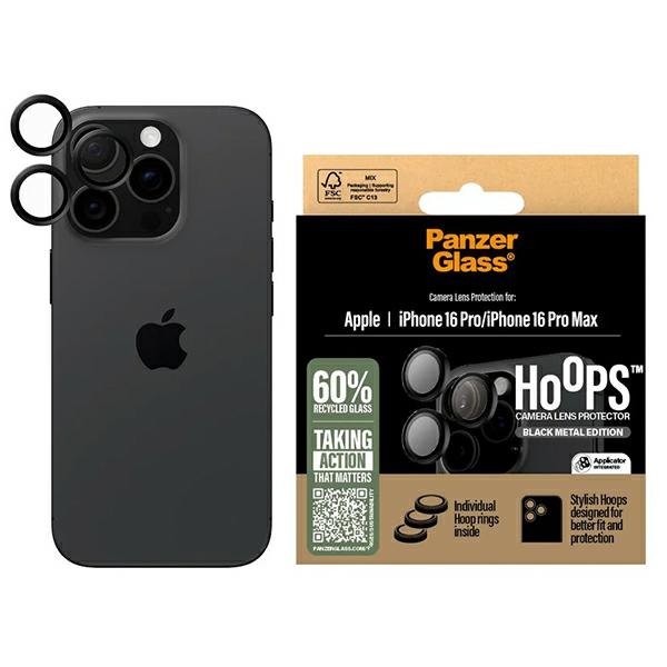 PanzerGlass Hoops Lens Protector for iPhone 16 Pro / 16 Pro Max - Black