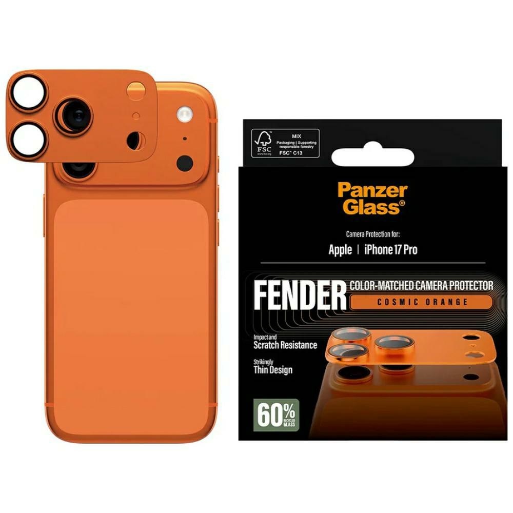 PanzerGlass Fender Camera Protector Tempered Glass Lens for iPhone 17 Pro - Orange