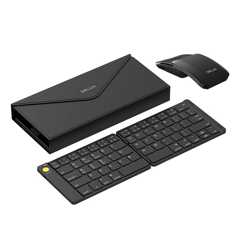 Delux KF10 folding wireless keyboard and MF10PR (QWERTY) mouse set