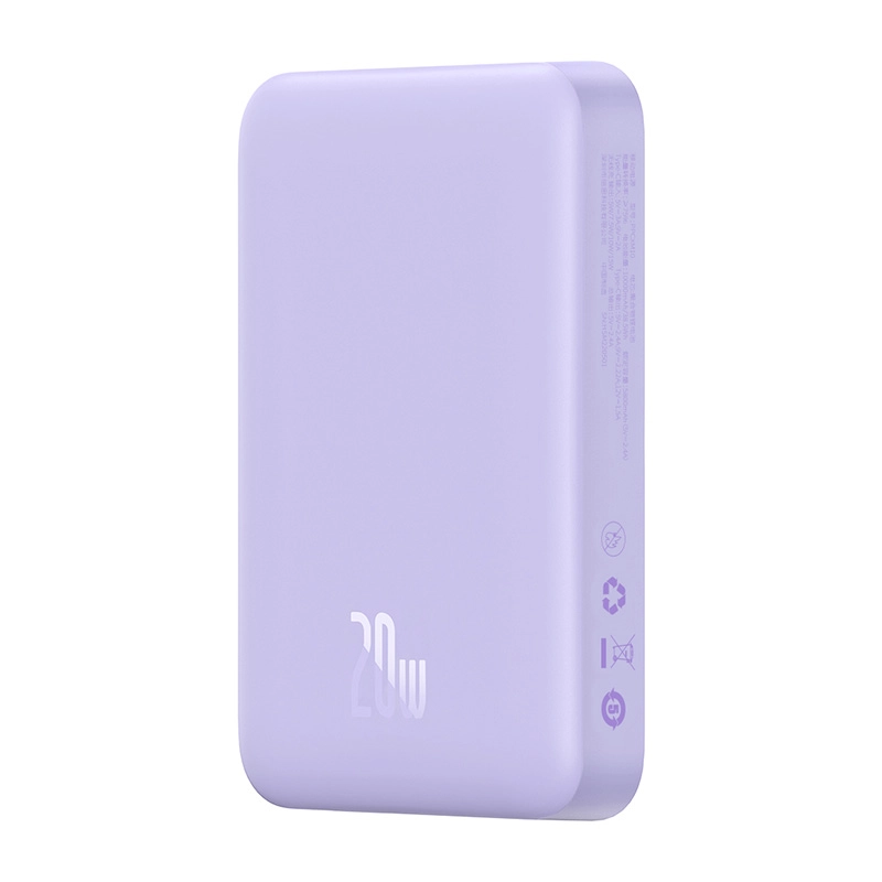 Maitinimo baterija "Baseus Magnetic Mini" 10000 mAh, USB-C 20W MagSafe (violetinė)