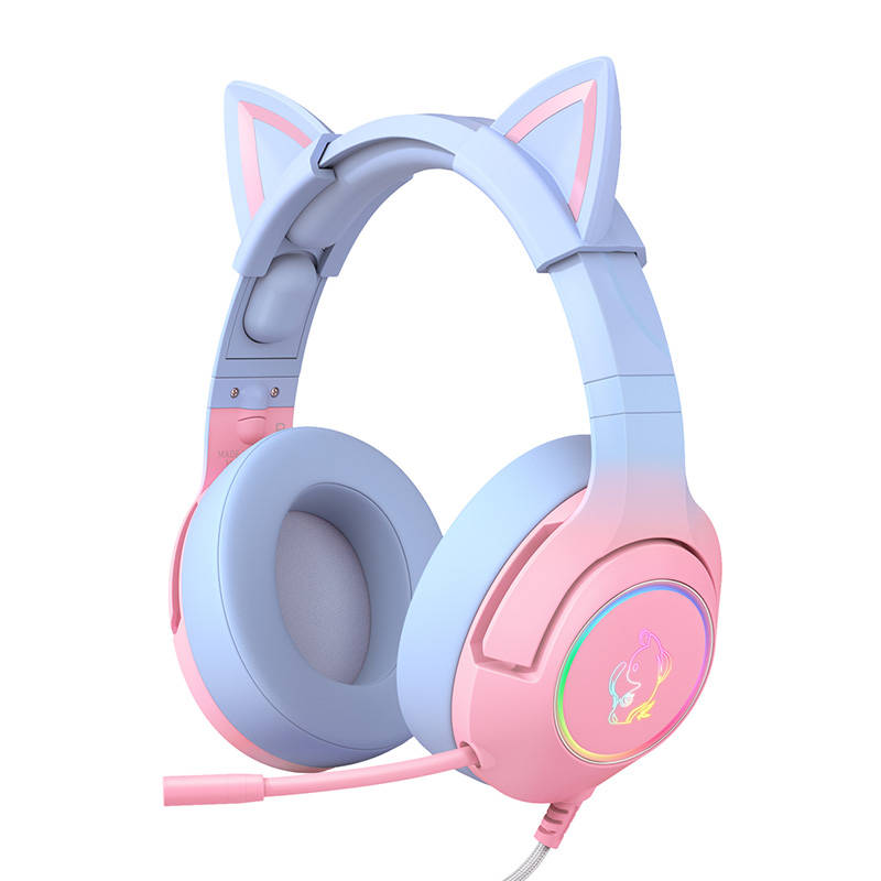 ONIKUMA K9 Pink and Blue Gaming Headphones