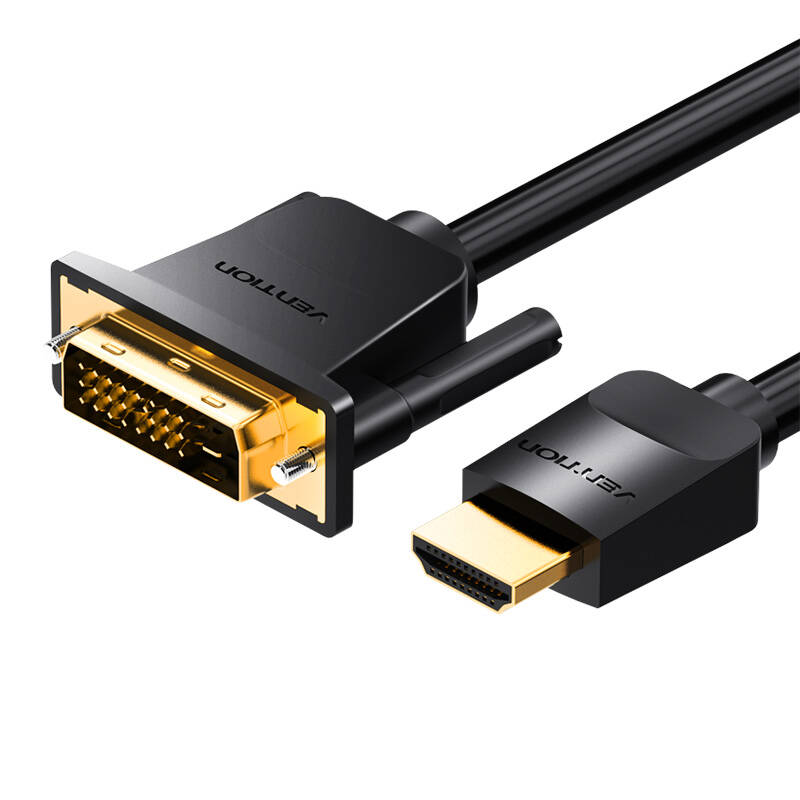 HDMI į DVI (24+1) kabelis Vention ABFBJ, 5 m, 4K 60Hz/1080P 60Hz (juodas)