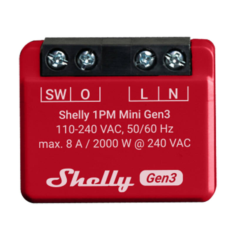 Shelly 1PM Mini Gen3 Controller, WiFi/Bluetooth