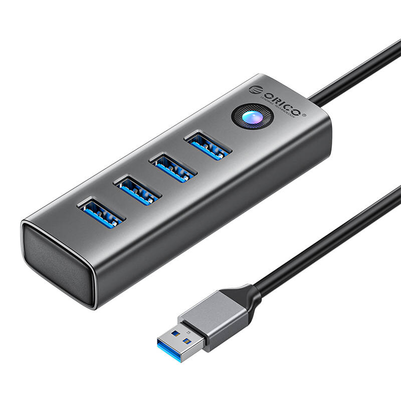 Orico PDD4U USB į 4x USB 3.0 Hub adapteris (pilkas)