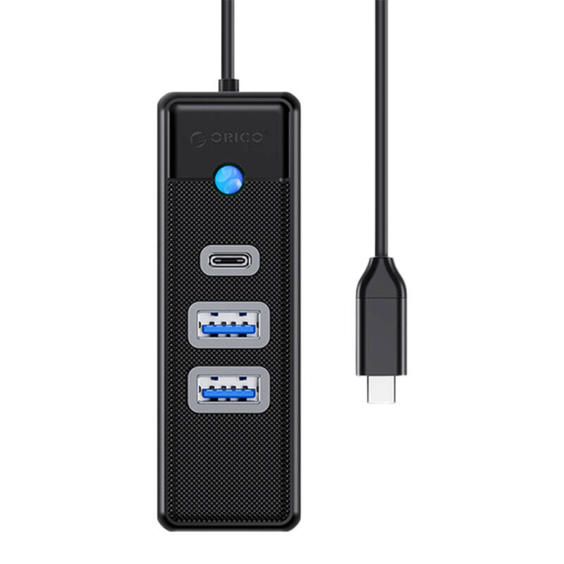 Orico Hub USB-C į 2x USB 3.0 + USB-C, 5 Gbps, 0.15m (juodas)