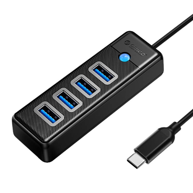 Orico HUB USB-C į 4x USB 3.0 5Gbps 0,15m juodas
