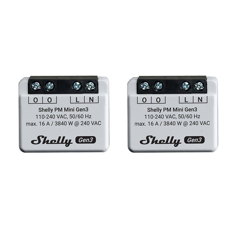 Shelly PM Mini Gen3 Set of 2 Controllers, WiFi/Bluetooth