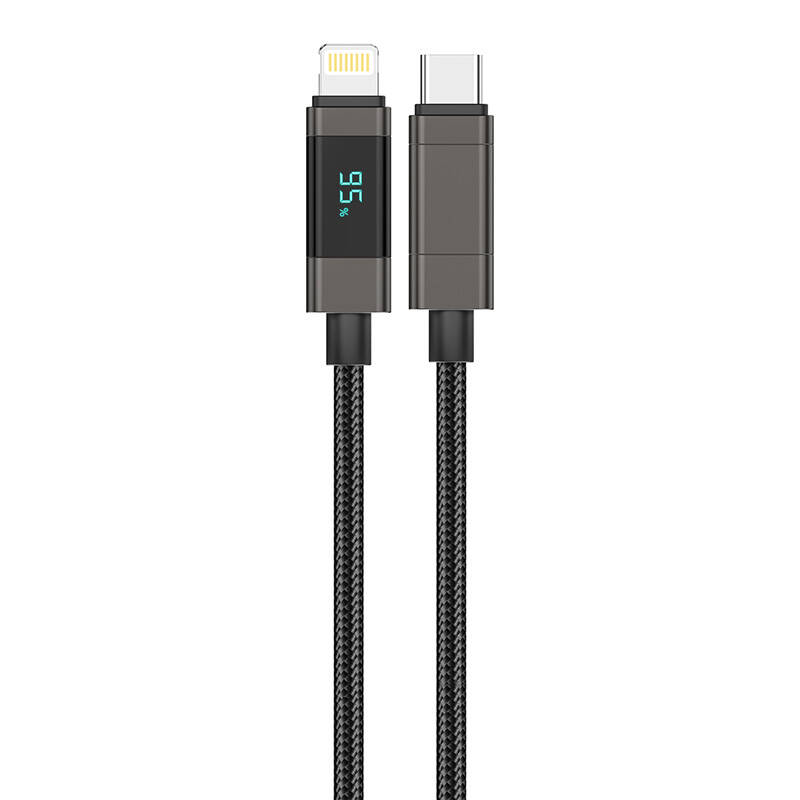 Foneng XS05 PD27W 1,2 m ilgio USB-C ir "Lightning" kabelis (juodas)