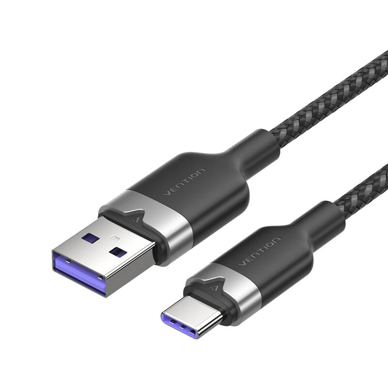 USB 2.0 A į USB-C 6A "Vention CTOBF" 1M kabelis (juodas)