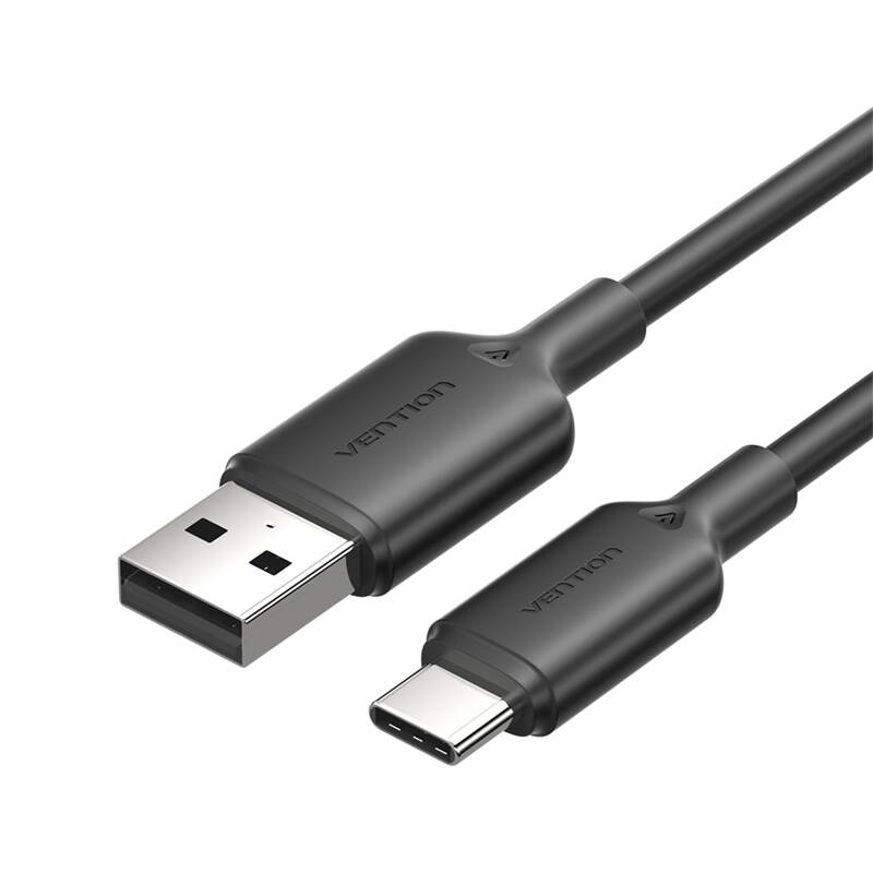 USB 2.0 A į USB-C 3A kabelis Vention CTQBF 1M (juodas)