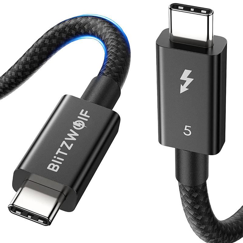 BlitzWolf BW-HDC8 240W USB-C į USB-C kabelis, 0,.5 m (juodas)