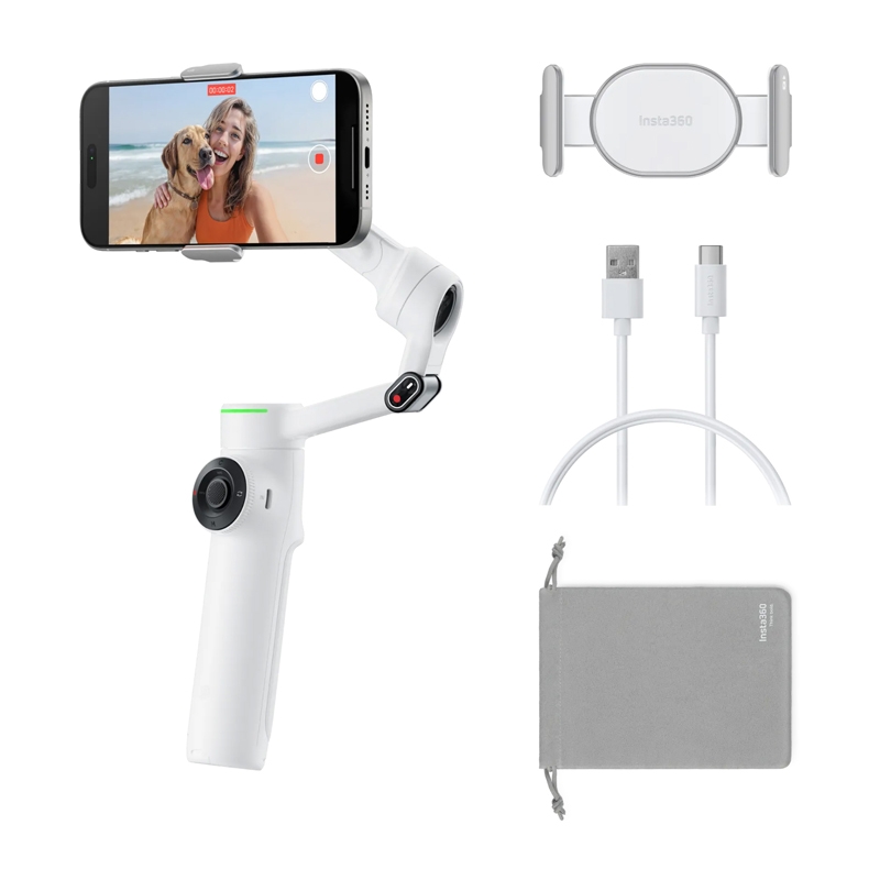 Insta360 Flow 2 Pro AI Tracker Stabilizer Bundle (white)