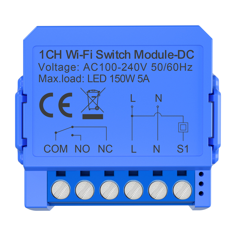 1-channel WiFi switch module with voltage-free contact Avatto WSM16-DC32V-1