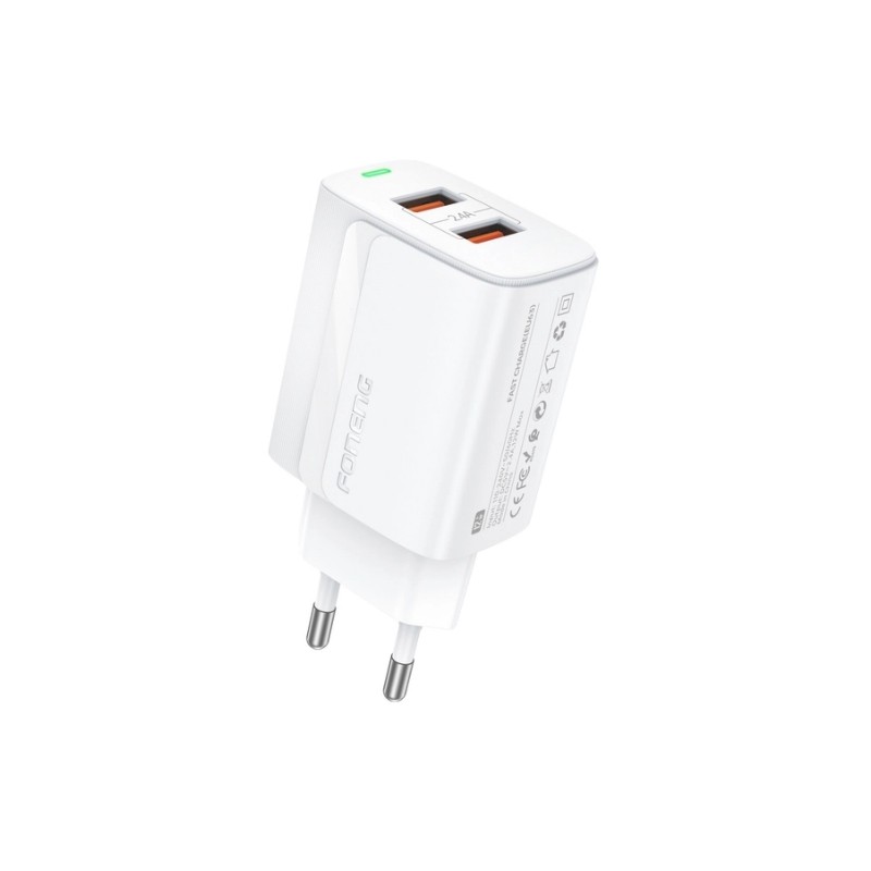 Įkroviklis Foneng EU63 2.4A 2xUSB-A baltas