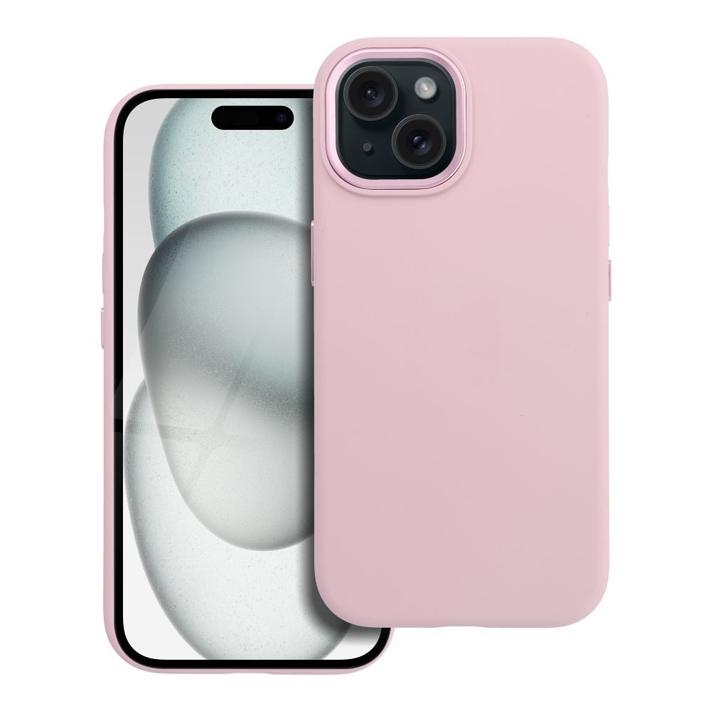 Dėklas skirtas iPhone 15 Forcell F-Protect Frame Premium suderinamas su Magsafe rožinis