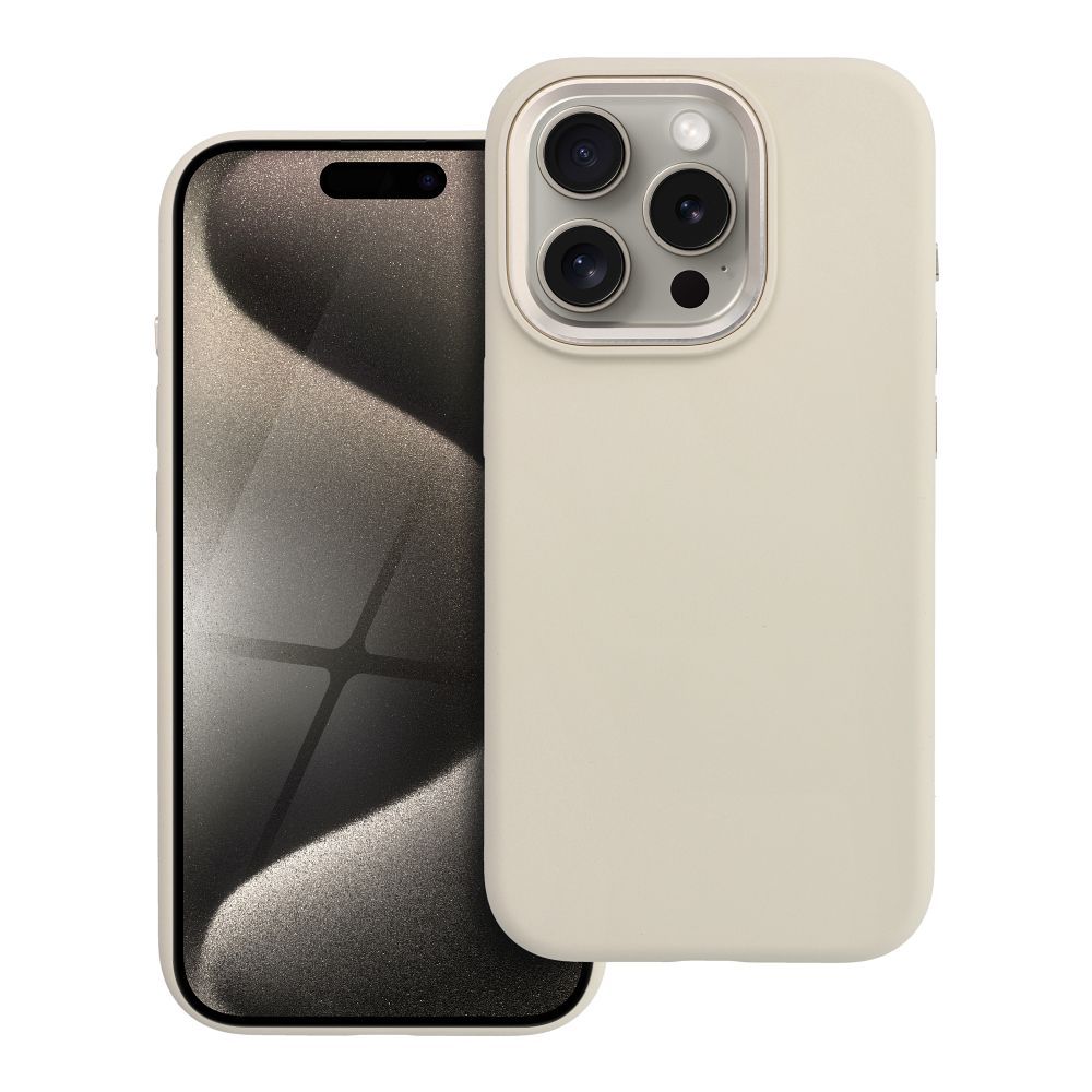 Dėklas skirtas iPhone 15 PRO Forcell F-Protect Frame Premium suderinamas su Magsafe senovinė balta