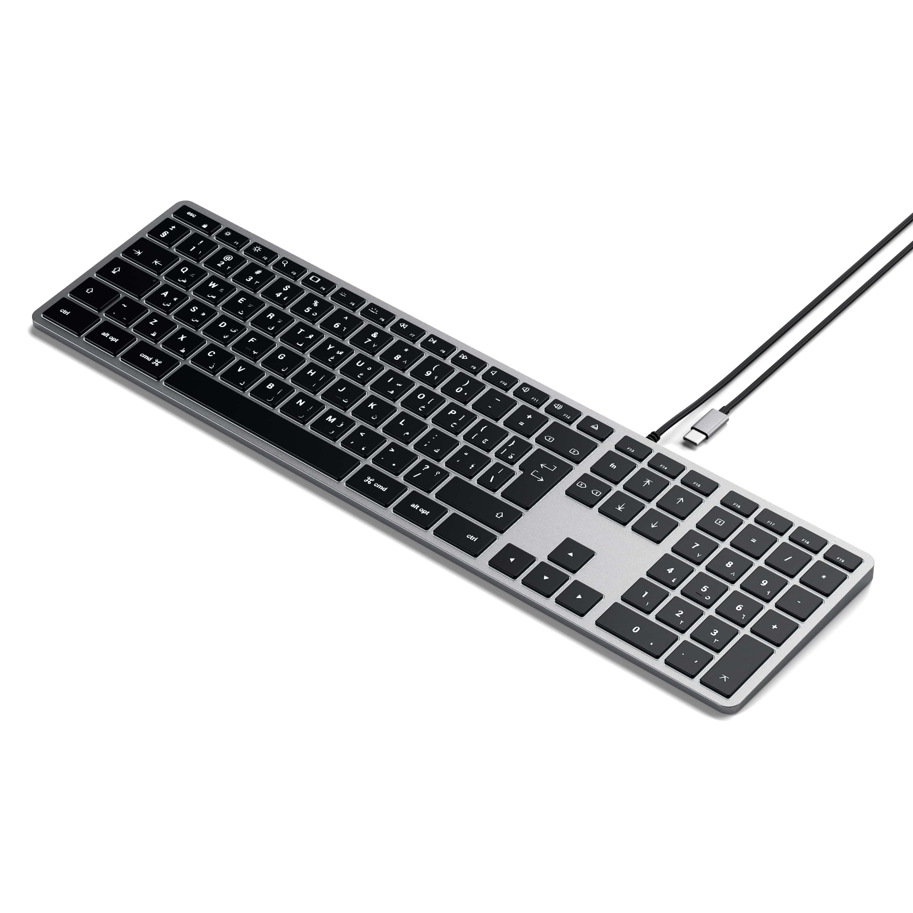 Wire keyboard USB C QWERTY Satechi Slim W3 Wiraudonas ST-UCSW3M space pilkas