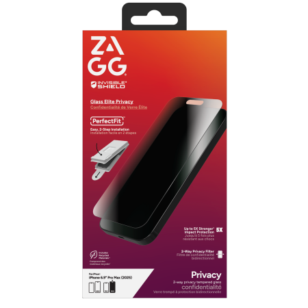 "ZAGG Invisibleshield Glass Elite" privatumo stiklas "iPhone 17 Pro Max