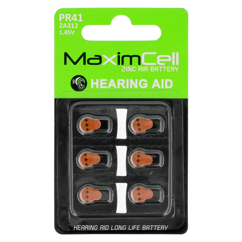 MaximCell batteries hearing aids PR41 - 6pcs