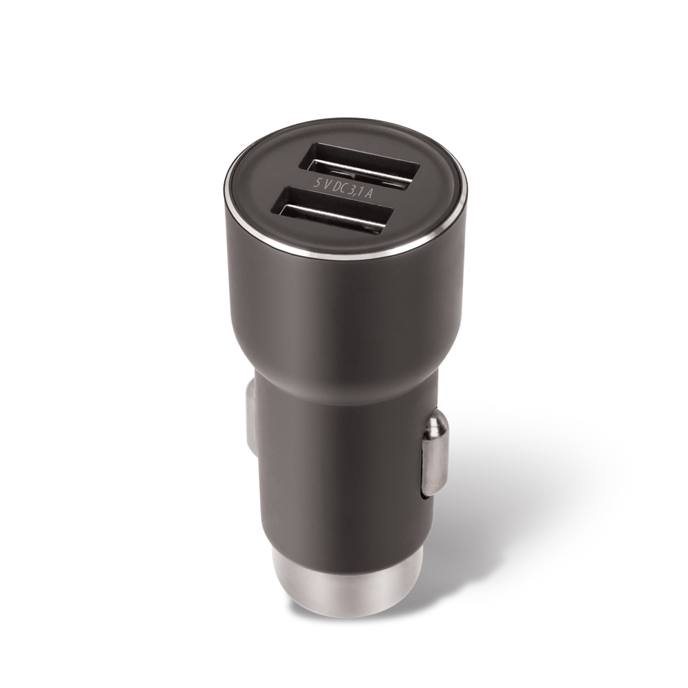 "Forever CC-04" automobilinis įkroviklis 2x USB 3,1A, juodas