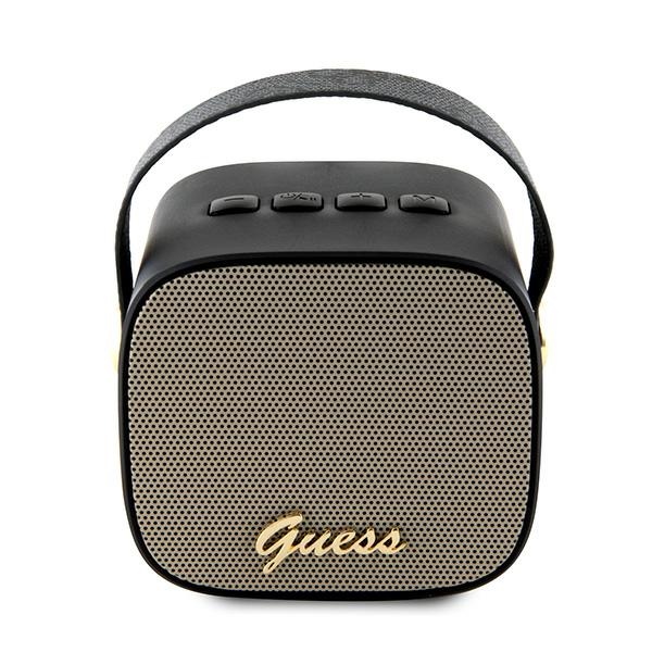 Guess Bluetooth garsiakalbis GUWSB2P4SMK Garsiakalbis mini juodas/juodas 4G Leather Script Logo with Dirželis