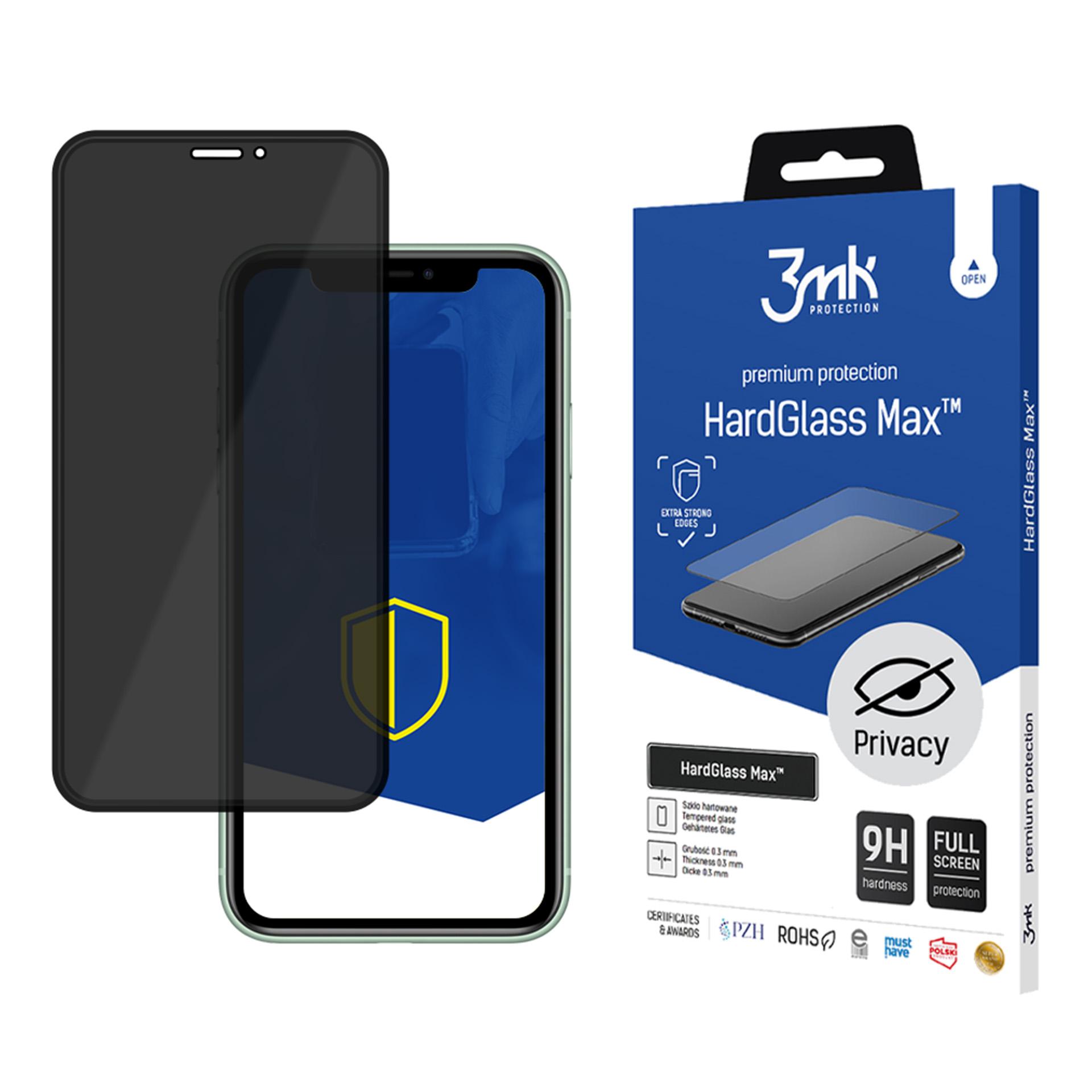 3mk HardGlass Max Privatumo Privatumo stiklas for iPhone X / XS / 11 Pro