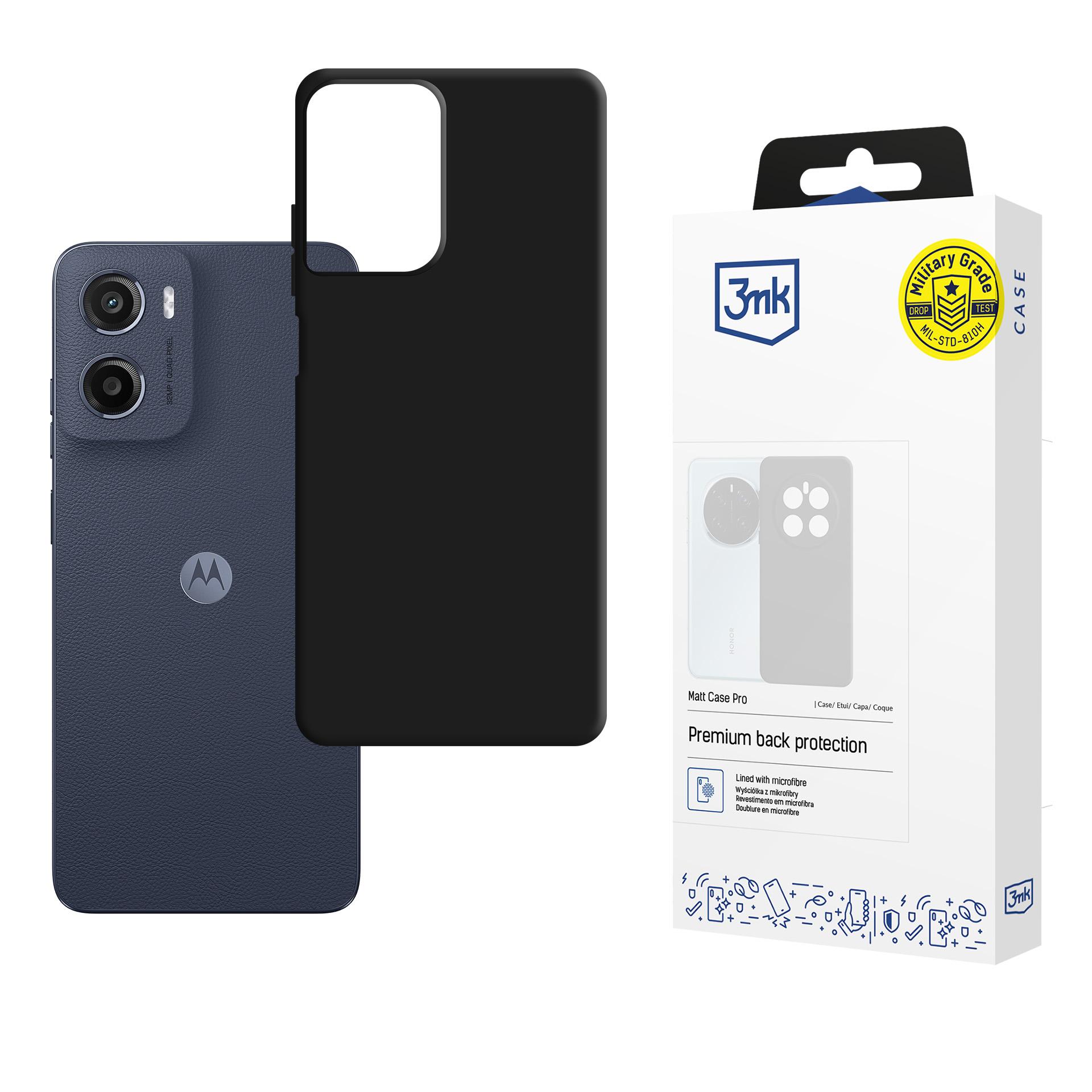 3mk Matinis Dėklas Pro for Motorola Moto E15 - juodas