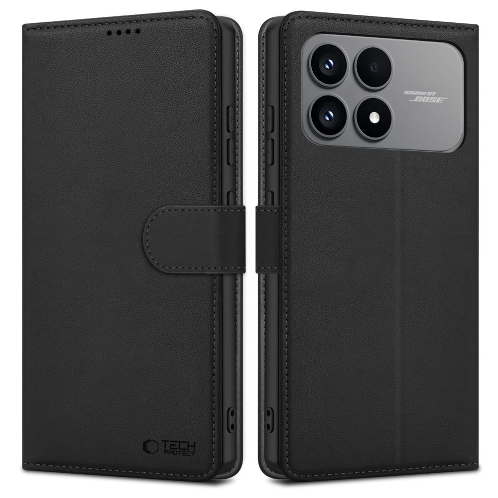 "Tech-Protect" piniginės dėklas, skirtas "Xiaomi Poco F8" - Juodas