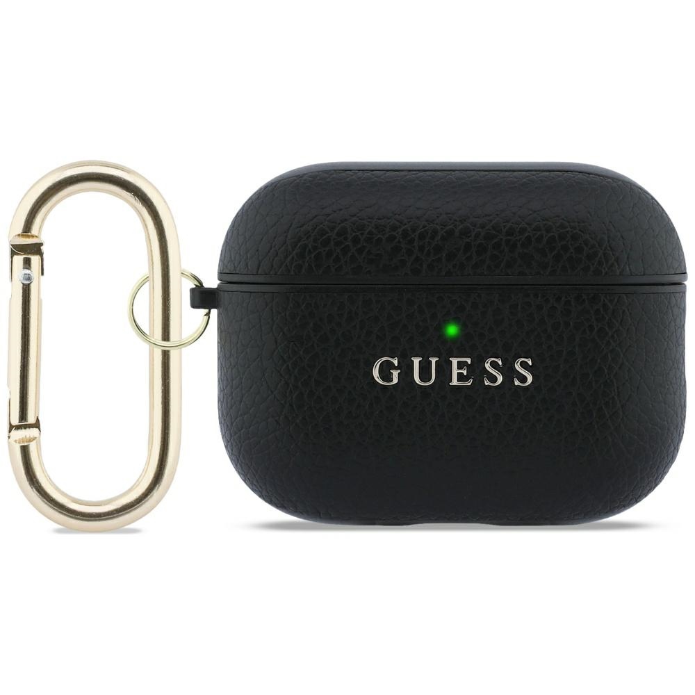 Guess Grained Classic Logo dėklas for AirPods Pro 3 - juodas