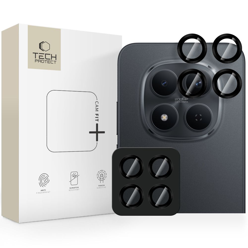 "Tech-Protect Camring Fit+" fotoaparato dangtelis, skirtas "Xiaomi Redmi Note 15 Pro 5G / 15 Pro+" - juodas