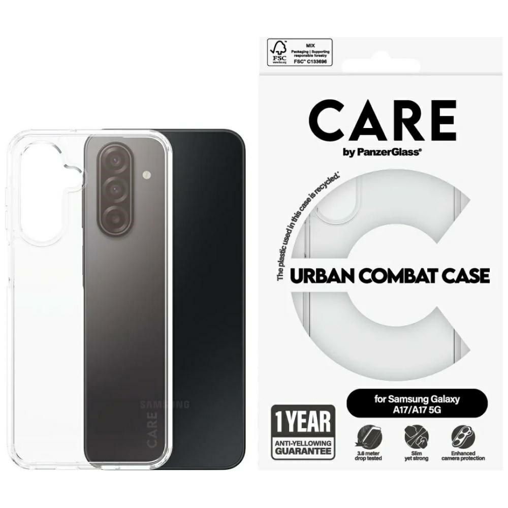 CARE by PanzerGlass Flagship Urban Combat Case for Samsung Galaxy M17 5G / A17 / A17 5G - Transparent