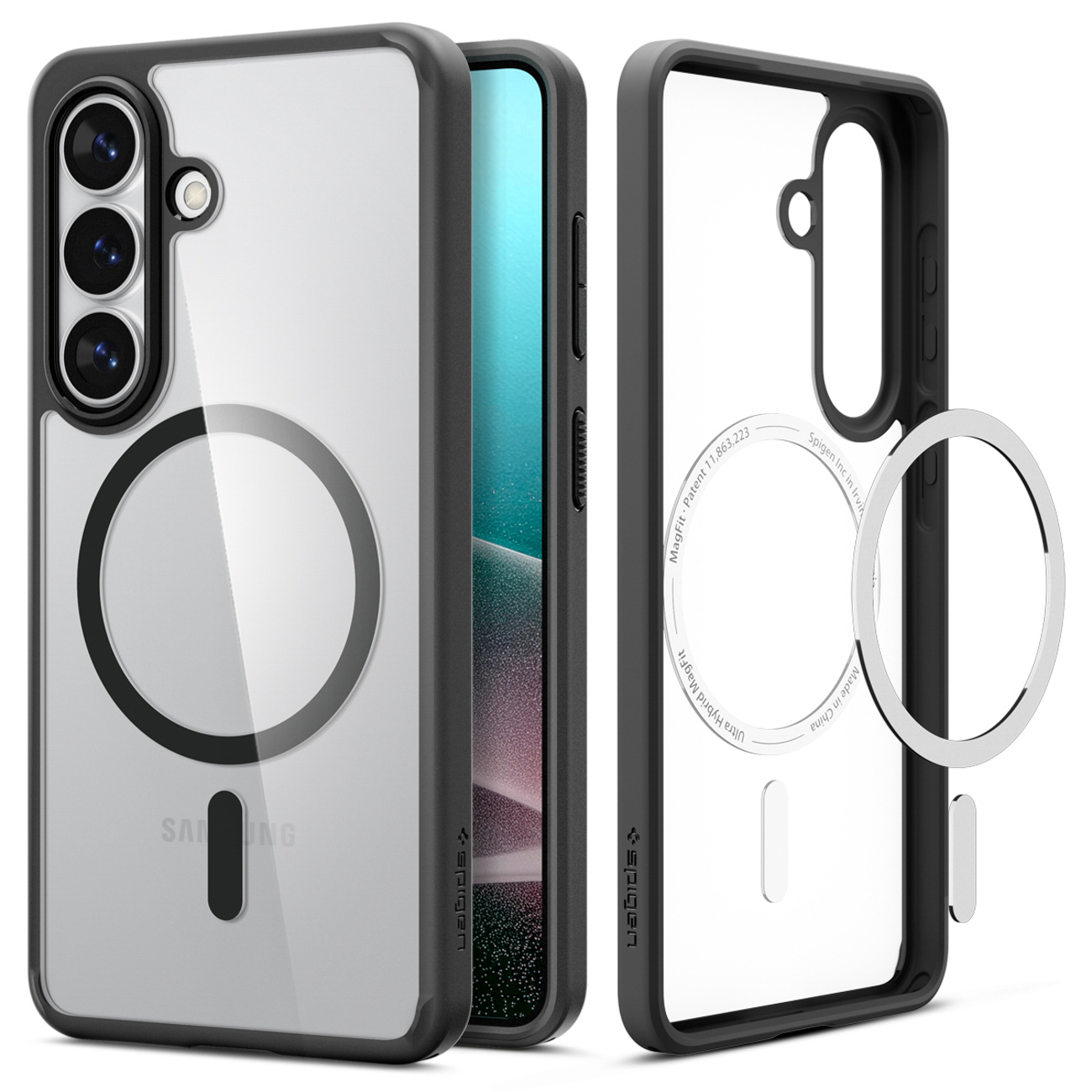 Spigen Ultra Hybrid Mag MagSafe Dėklas for Samsung Galaxy S26+ - Clear juodas