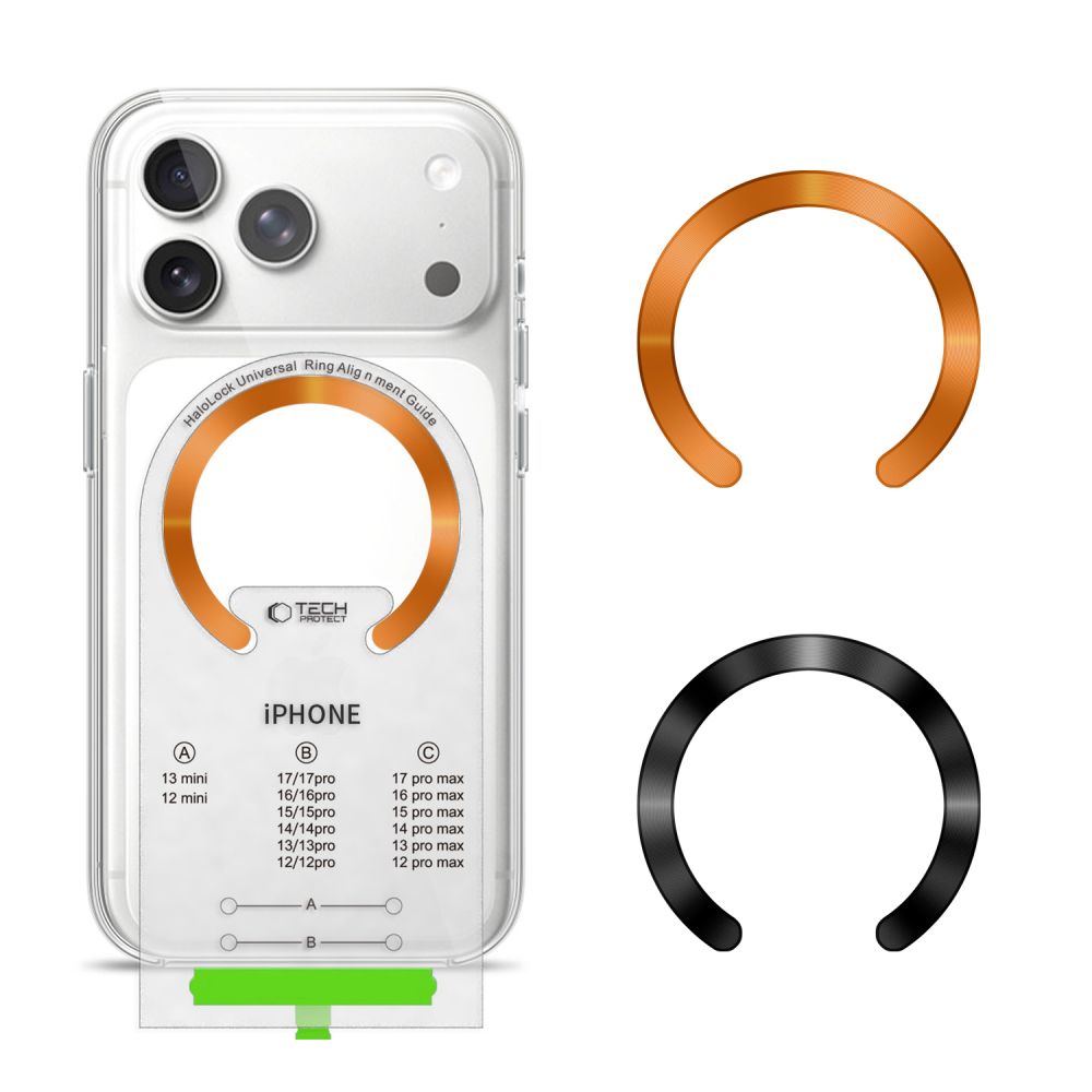 "Tech-Protect" MMP-210 MagSafe 2 vnt. magnetinis žiedas - oranžinis / juodas