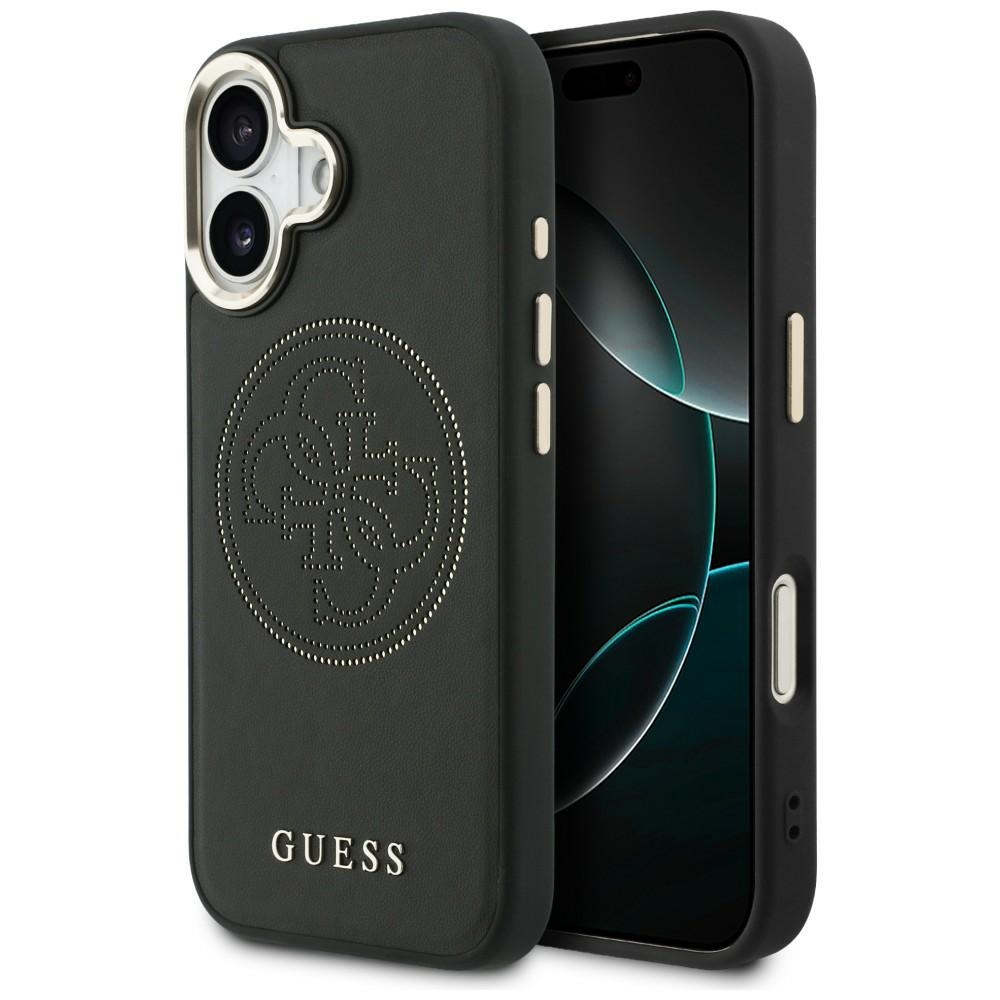 Guess Perforated 4G MagSafe dėklas for iPhone 17 - juodas