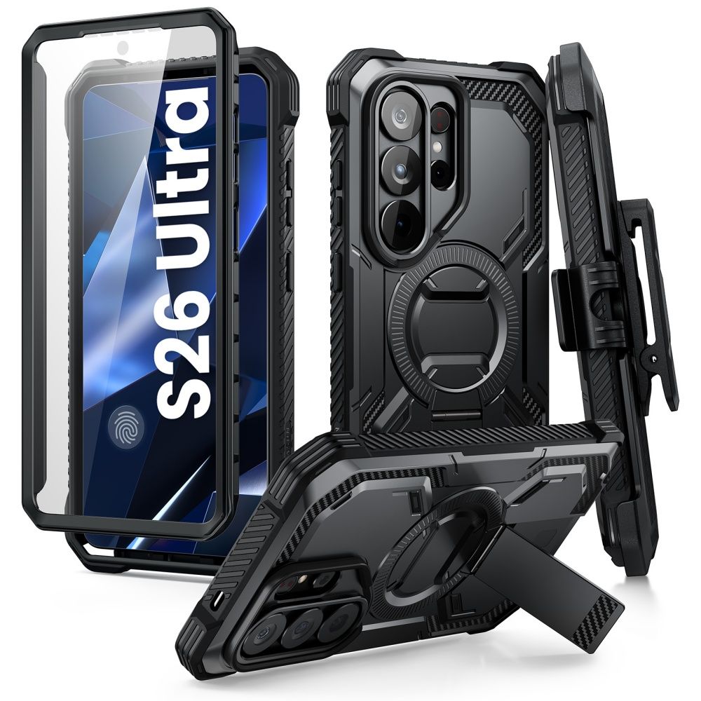 Supcase iBlason ArmorBox Clip Mag MagSafe Dėklas for Samsung Galaxy S26 Ultra - juodas